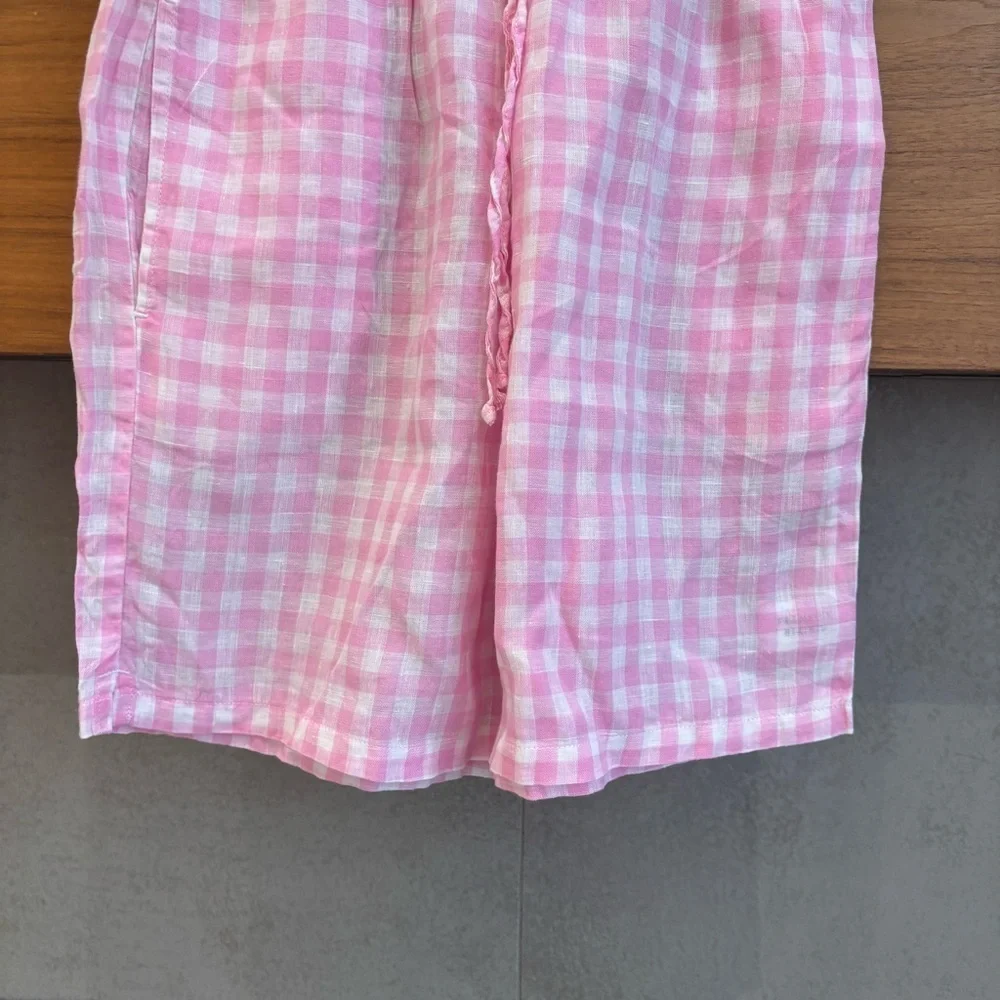 FRANKIES‎ BIKINIS Lou Gingham Shorts In Pink, Size S
